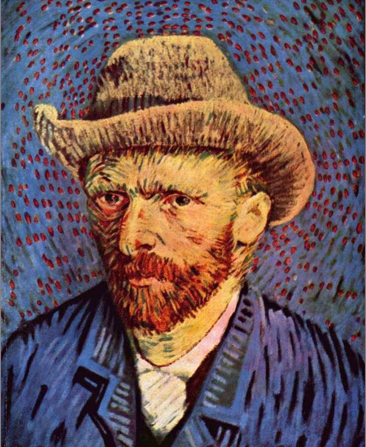 Vincent van Gogh Self-Portrait with Felt Hat grey